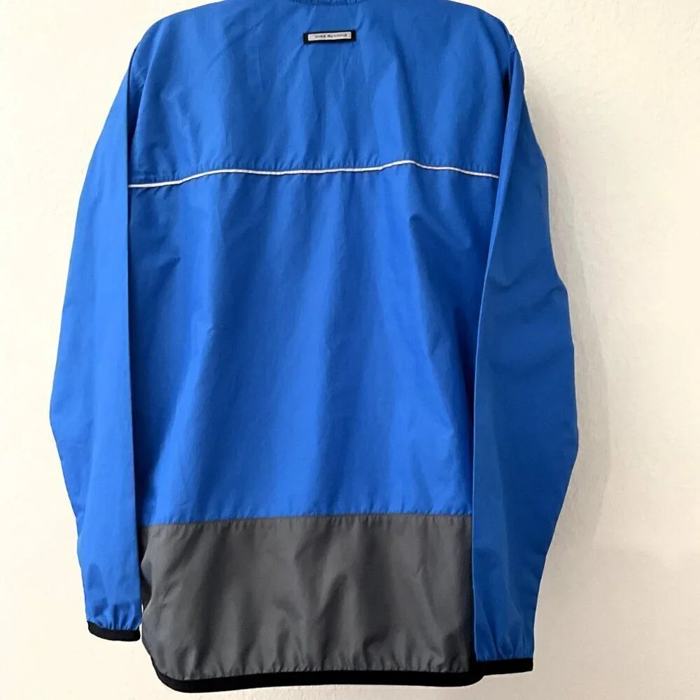 Vintage Nike Y2K 1/4 Zip Windbreaker Pullover Jacket Blue Grey Youth L 12-14